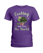 Cooking and Turtle gift for you Ladies T-Shirt tile