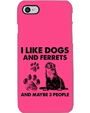 Ferret and dog three people ferret lover dog mom Phone Case tile