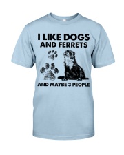Ferret and dog three people ferret lover dog mom Classic T-Shirt tile