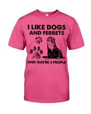 Ferret and dog three people ferret lover dog mom Premium Fit Mens Tee tile