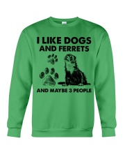 Ferret and dog three people ferret lover dog mom Crewneck Sweatshirt tile