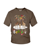 Giraffe believe gift for Giraffe lovers Youth T-Shirt tile