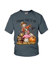 Flamingo hello fall you all flamingo lover Youth T-Shirt tile