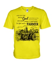 God made a farmer Gift for you V-Neck T-Shirt tile