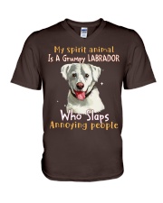 Labrador retriever annoying people cus tjl V-Neck T-Shirt tile