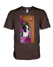Boston terrier magical gift for dog mom V-Neck T-Shirt tile