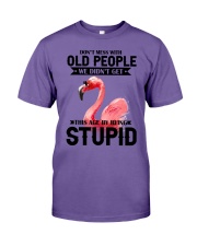 Flamingo dont mess with old people flamingo lover Premium Fit Mens Tee tile