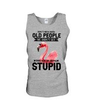 Flamingo dont mess with old people flamingo lover Unisex Tank tile