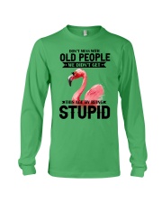 Flamingo dont mess with old people flamingo lover Long Sleeve Tee tile