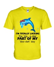Dolphin i am totally dolphin lovers V-Neck T-Shirt tile