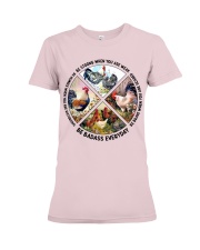 Chicken be strong brave humble chicken lovers Premium Fit Ladies Tee tile