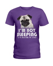 Pug resting my eyes Ladies T-Shirt tile