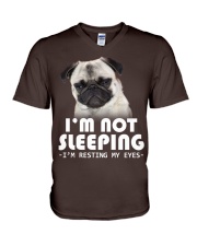 Pug resting my eyes V-Neck T-Shirt tile