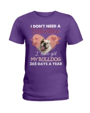 Bulldog 365 days a year bulldog lover dog mom Ladies T-Shirt tile