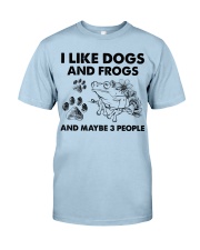 Frog and dog three people frog lover dog mom Classic T-Shirt tile