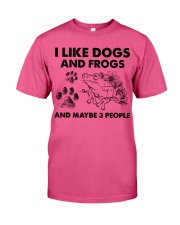 Frog and dog three people frog lover dog mom Premium Fit Mens Tee tile