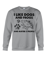 Frog and dog three people frog lover dog mom Crewneck Sweatshirt front