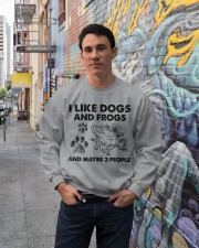 Frog and dog three people frog lover dog mom Crewneck Sweatshirt lifestyle-unisex-sweatshirt-front-2