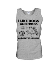 Frog and dog three people frog lover dog mom Unisex Tank tile