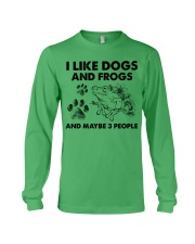 Frog and dog three people frog lover dog mom Long Sleeve Tee tile