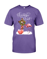 Flamingo Christmas begins gift for flamingo lovers Premium Fit Mens Tee tile