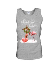 Flamingo Christmas begins gift for flamingo lovers Unisex Tank tile