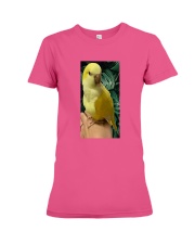 Lutino Quaker Parrot cus gift for bird lover Premium Fit Ladies Tee tile