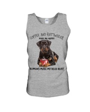 Rottweiler And Coffee make me happy Gift for you Unisex Tank tile