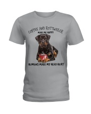 Rottweiler And Coffee make me happy Gift for you Ladies T-Shirt tile