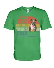 Boxer drinking partner boxer lover V-Neck T-Shirt tile