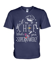 Chef what's your superpower gift for her V-Neck T-Shirt tile