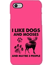 Moose and dog three people Phone Case tile