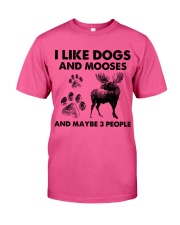 Moose and dog three people Classic T-Shirt tile