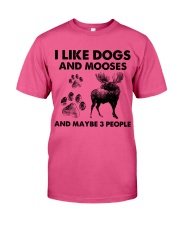 Moose and dog three people Premium Fit Mens Tee tile