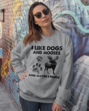 Moose and dog three people Crewneck Sweatshirt lifestyle-unisex-sweatshirt-front-3