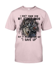 Wolf never gave up wolf lover dog mom Premium Fit Mens Tee tile