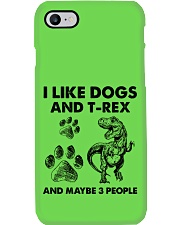 T-rex and dog three people t rex lover dog mom Phone Case tile