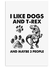 T-rex and dog three people t rex lover dog mom Vertical Poster tile