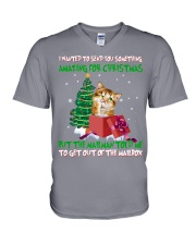 Cat Wanted To Send You Something V-Neck T-Shirt tile