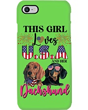 Girl loves us and dachshund Gift for you Phone Case tile