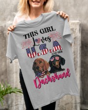Girl loves us and dachshund Gift for you Classic T-Shirt apparel-classic-tshirt-lifestyle-front-117