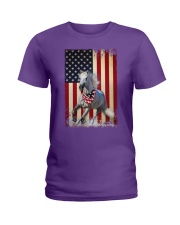 Horse smile flag horse lovers Ladies T-Shirt tile