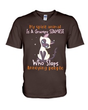 Siamese annoying people cat lovers V-Neck T-Shirt tile