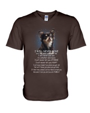 Chihuahua you are family dog mom V-Neck T-Shirt tile