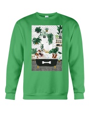 Bulldog bath tub dog lover Crewneck Sweatshirt tile