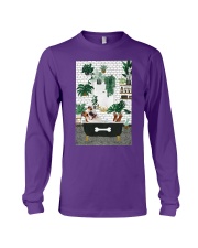 Bulldog bath tub dog lover Long Sleeve Tee tile