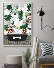 Bulldog bath tub dog lover 11x17 Poster lifestyle-poster-1