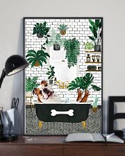 Bulldog bath tub dog lover 11x17 Poster lifestyle-poster-2