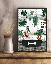 Bulldog bath tub dog lover 11x17 Poster lifestyle-poster-3
