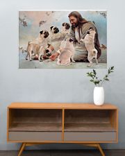 God surrounded by Pug angels Gift for you 36x24 Poster poster-landscape-36x24-lifestyle-21